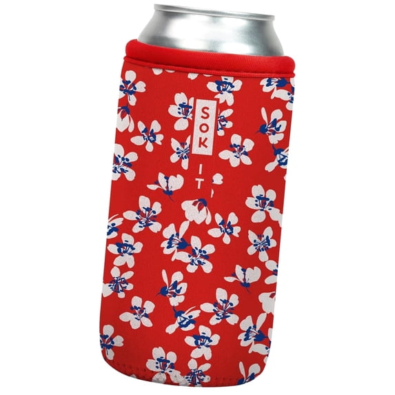 Fuliko CanSok Sleeve for Soda Insulated Cover (Red White and, 16oz Can Sleeve)