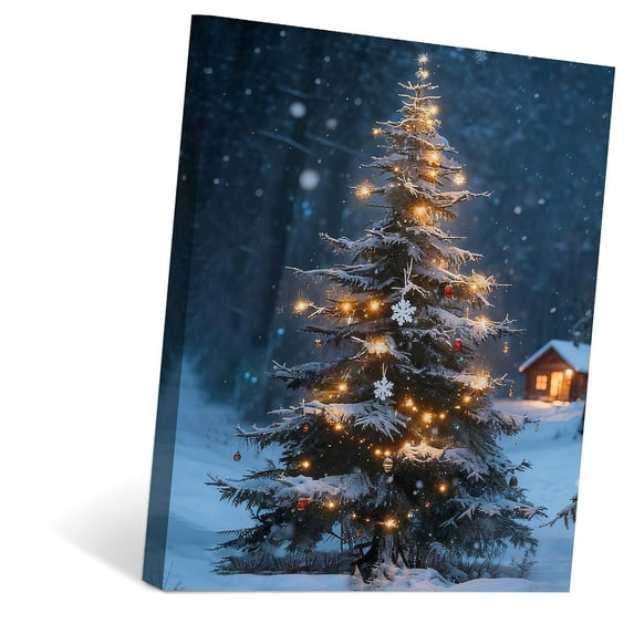 Fuliko Christmas Tree Canvas Wall Print, Winter Christmas Pictures Wall ...