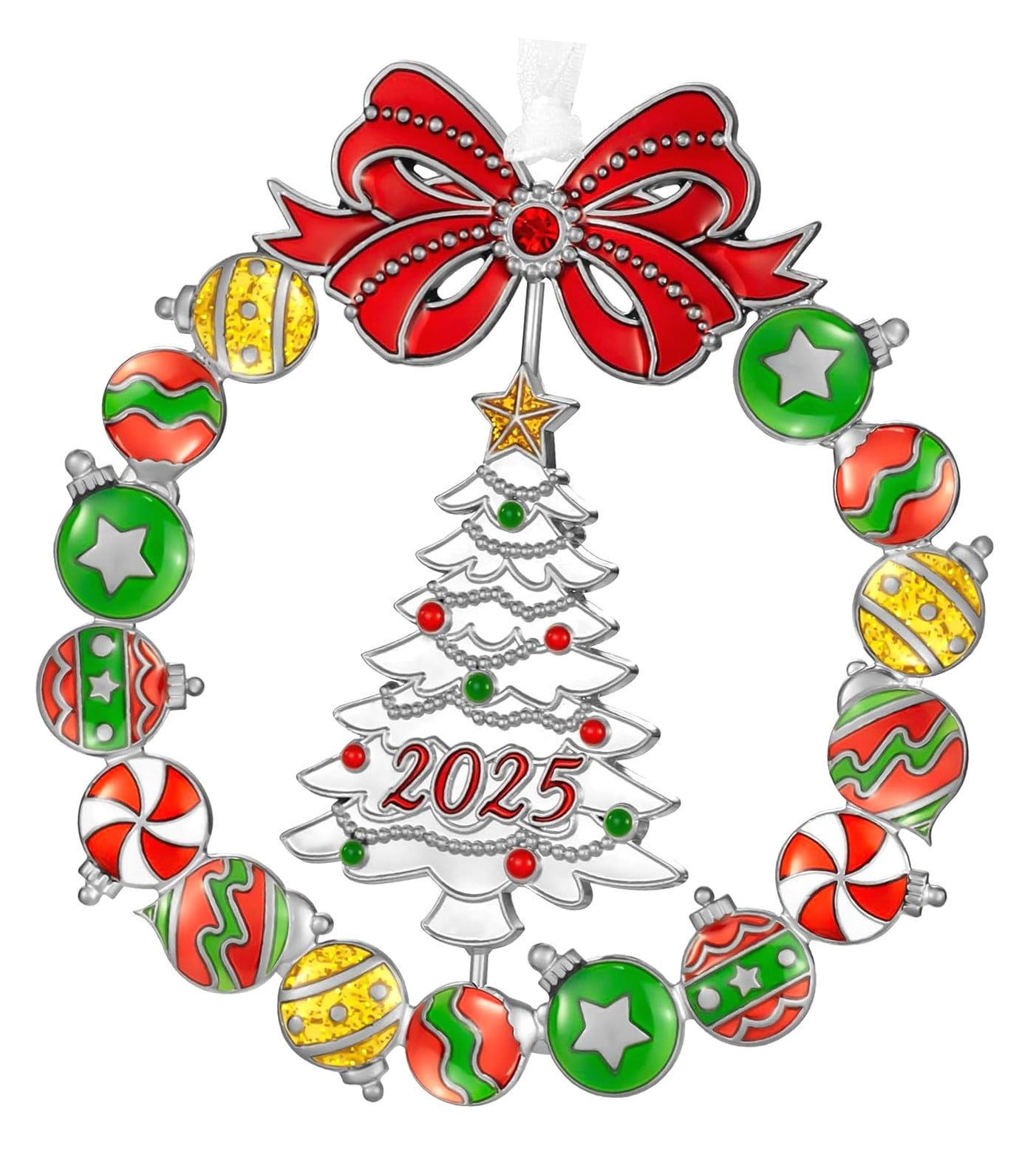 Fuliko Christmas Tree Ornaments – 2025 Rotation Hanging Pendant of Car ...