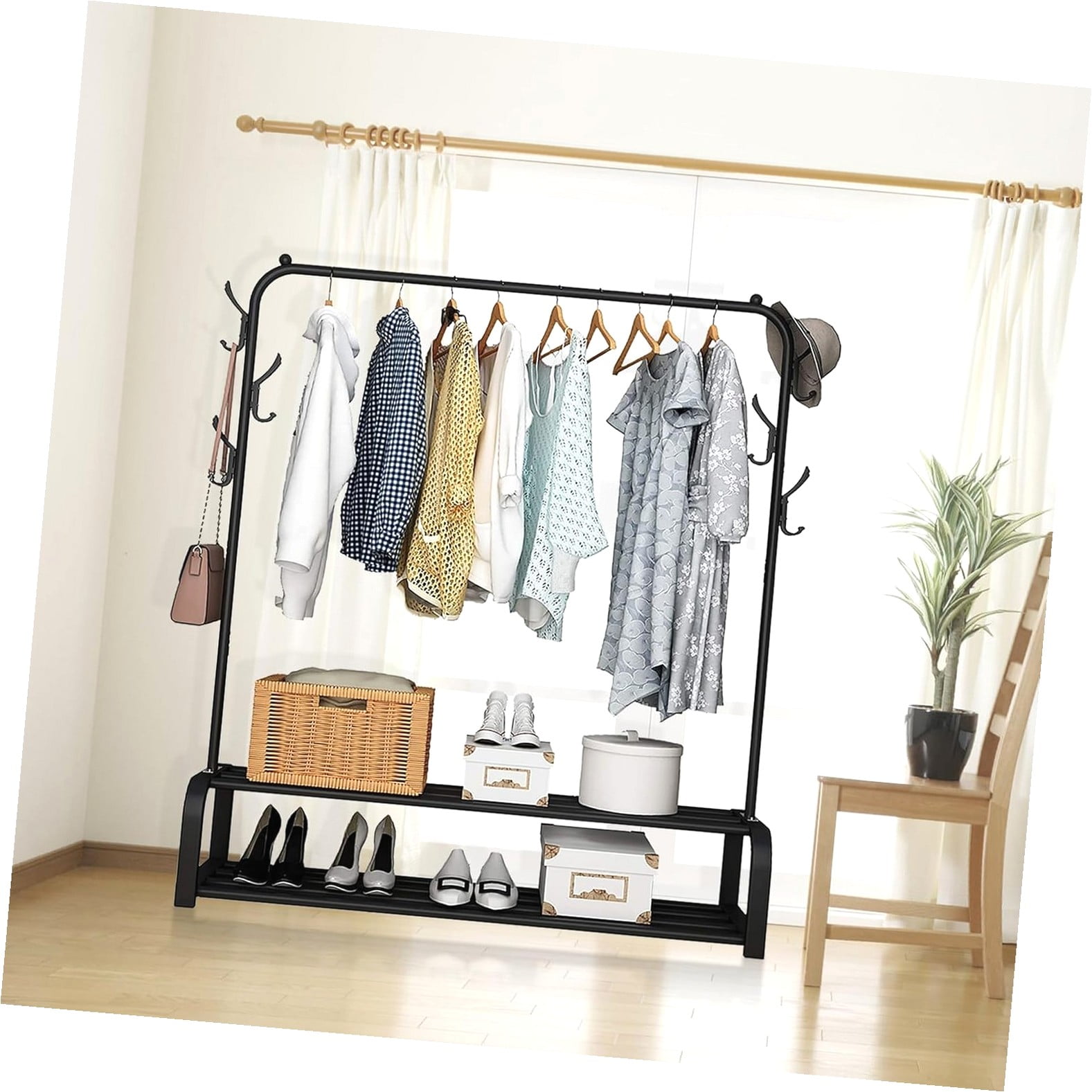 Fuliko Closet Costume Rack for Clothes With , Large Garment Rack ...