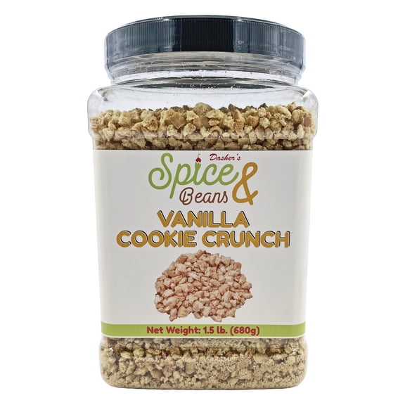 Vanilla Cookie Crunch - Ice Cream Topping and Dessert Decoration - By Dasher's Spice & Beans - 1.5 lbs