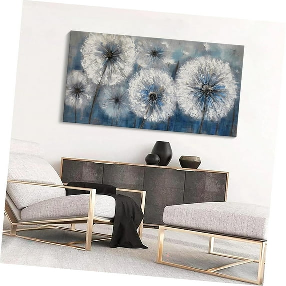 Fuliko Dandelion Wall Canvas Print Picture Room Big White Flora Bedroom ...
