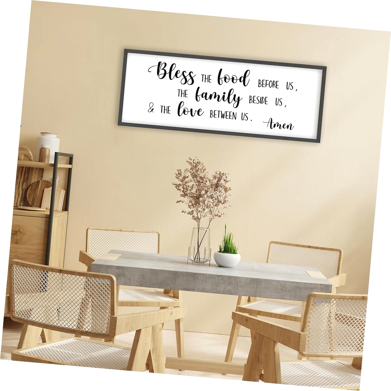 Fuliko Dining Room Wall Decor Bless the Food Before Us Signs 40x15 Inch ...