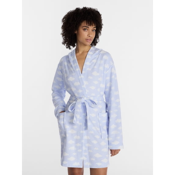 No Boundaries Terry Hooded Robe, Women’s and Women’s Plus S-3X