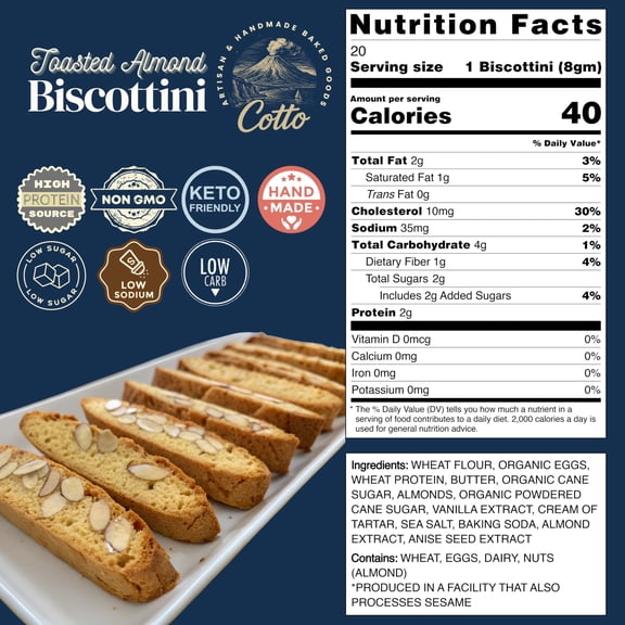 Toasted Almond Biscottini  Keto Friendly