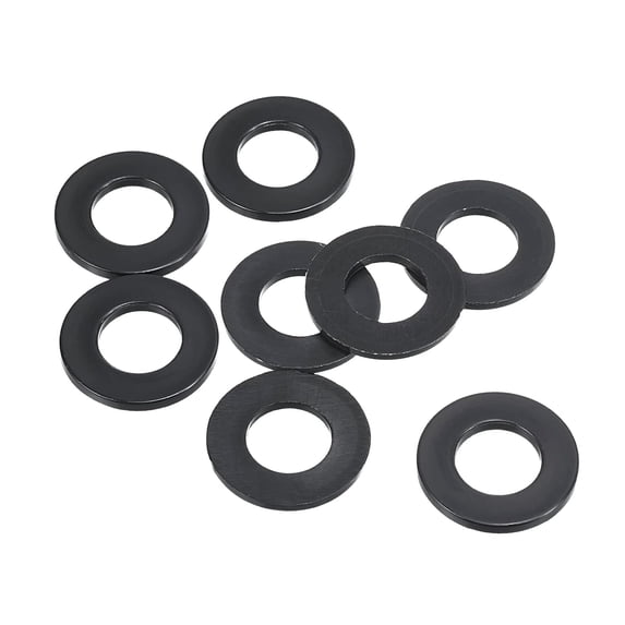 Fuliko M12 Nylon Flat Washer, 8 Pack 12mm ID 24mm OD 2mm Thick Spacer Gasket for Pipe Water Hose Fastener ,