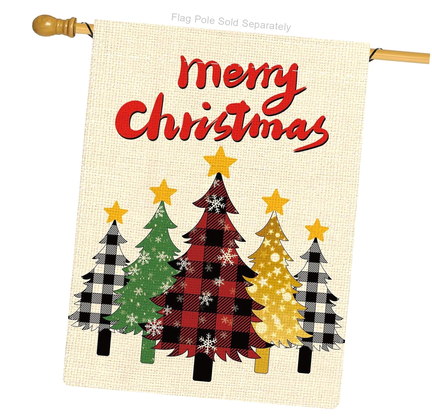 Fuliko Merry – 28x40 Inch Double Sided Yard Sign with Christmas Trees ...