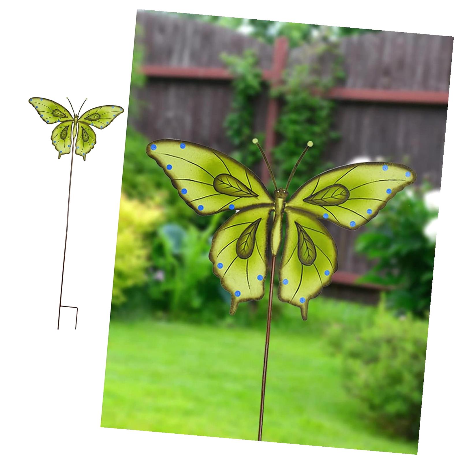 Fuliko Metal Garden Stakes Spring Lawn Art Ornamental Plant Stakes for ...