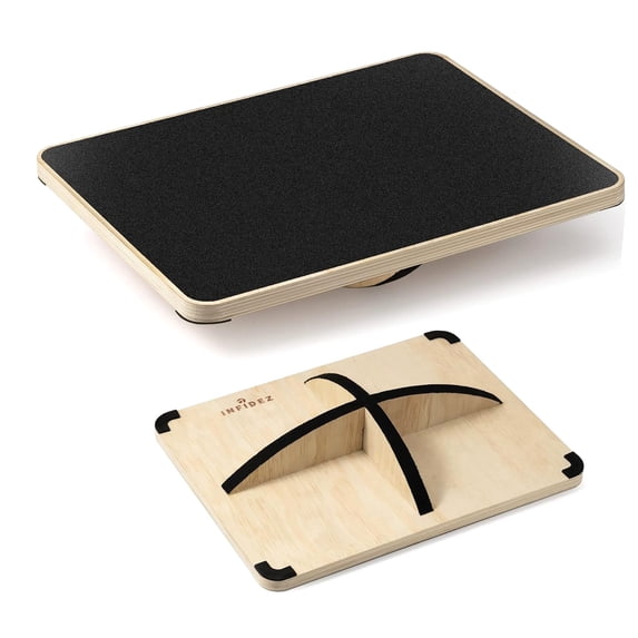 Fuliko Multi-Optional Wooden Balance Board for all types of balance training, Extra-Large Anti- Wobble, Rocker and Plank Board for Balance and Core