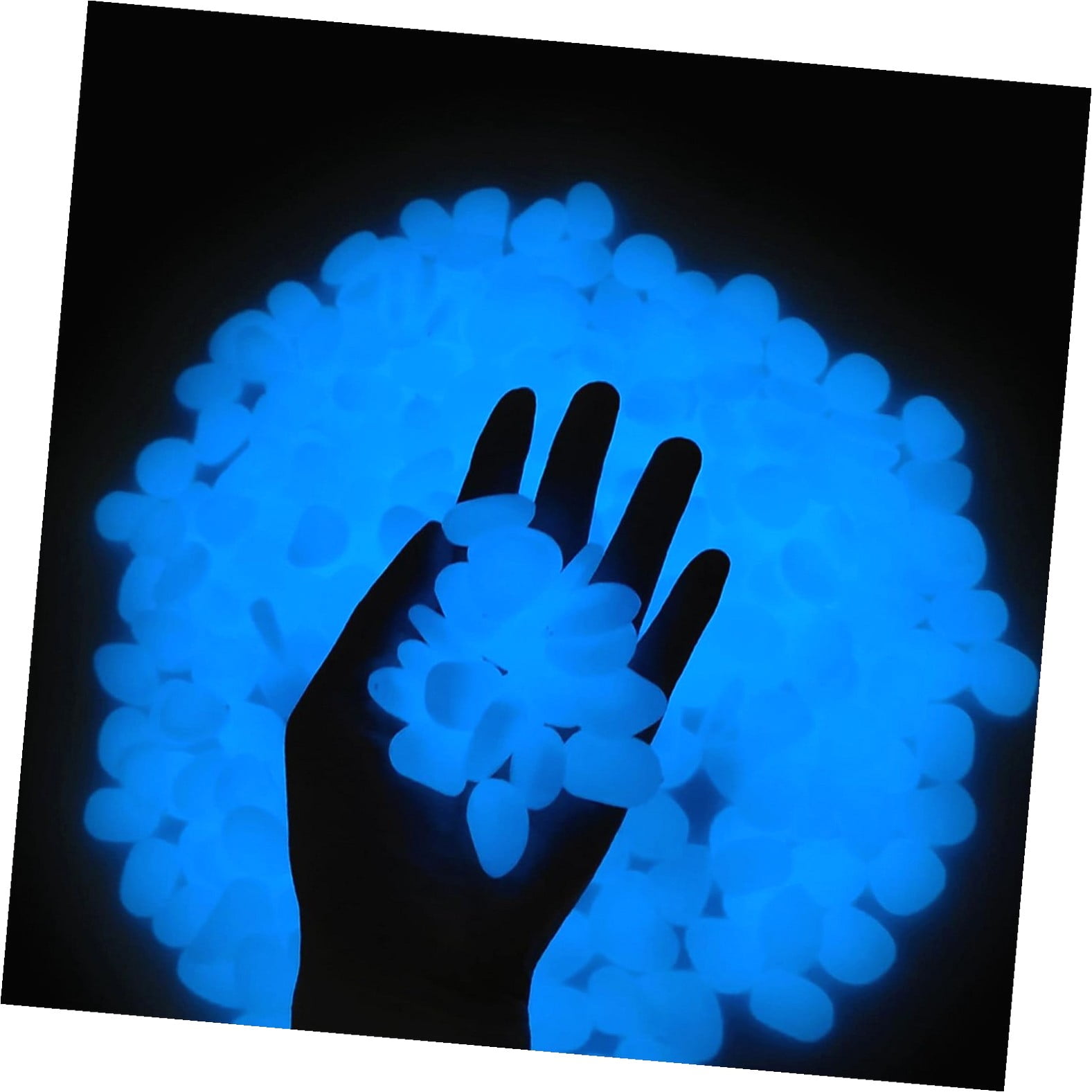 Fuliko Pebbles, 480 pcs Blue Glowing Rocks for Gardens, Lawn Yard ...