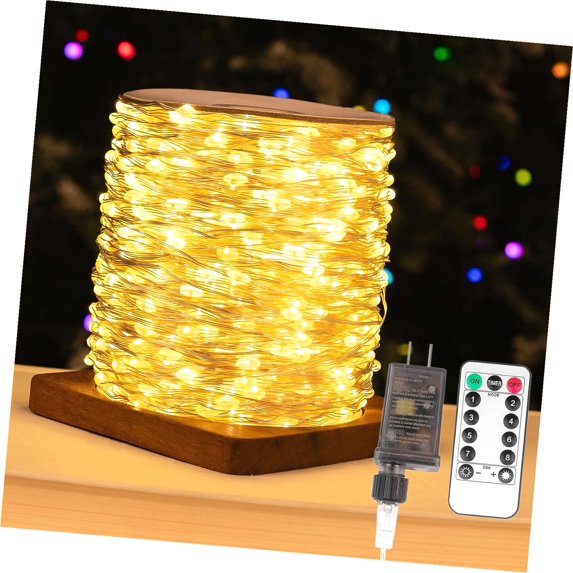 660FT Fairy Lights With Remote - 2000 LED Warm White String Lights, 8 Modes, Waterproof For Christmas, Wedding, Party