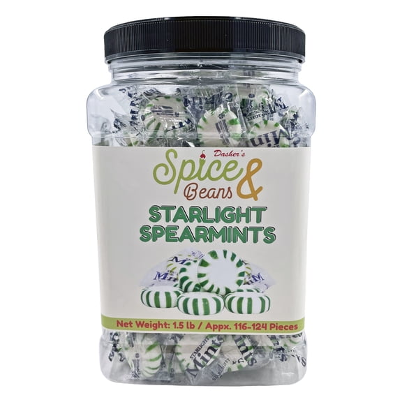 Dasher's Spice & Beans Starlight Mints Green & White Spearmint Flavor 1.5 lbs