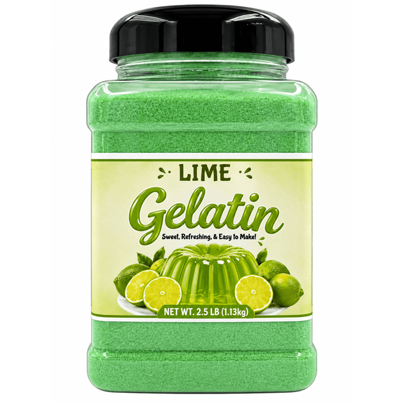 Lime Gelatin Dessert Mix 2.5 lb - Gelatin Powder for Jello Desserts, Parfaits, Party Treats & Commercial Kitchens - Easy-to-Make Fruit Flavored Gelatin Mix - Bulk - Dashers Spice & Beans