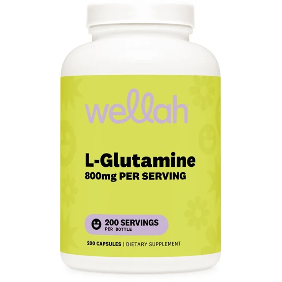 Wellah L-Glutamine Supplement for Women (800mg) 200 Capsules - Animo Acid Supplement