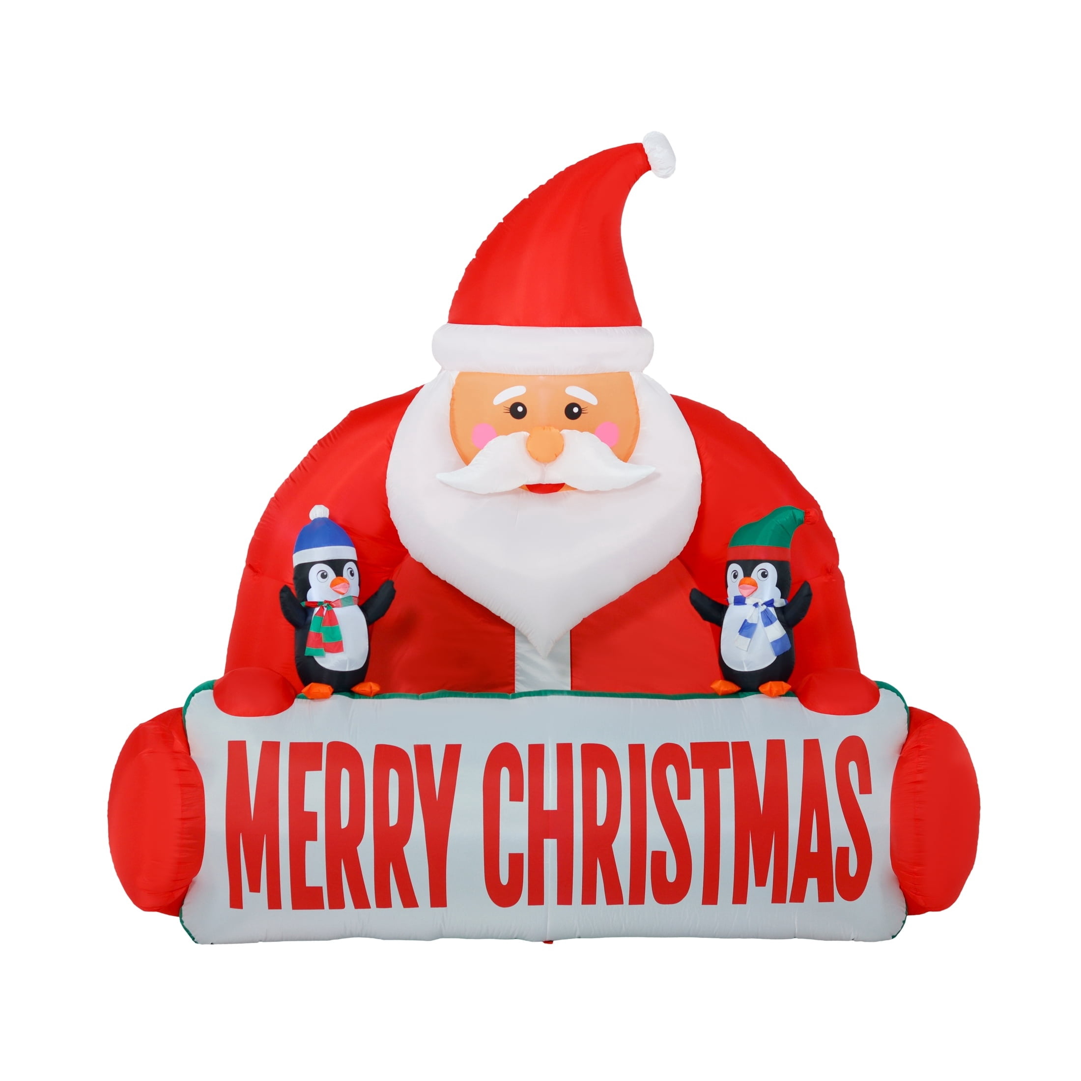 Multicolor Giant Santa Sign Christmas Airblown Yard Inflatable, 10', by Holiday Time