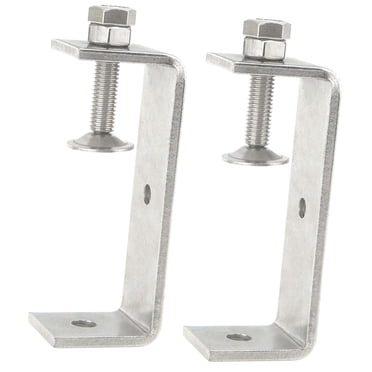 HARFINGTON 2Pcs Stainless Steel C Clamps Mini 1.18\" Wide Jaw Opening Small Metal U Clamp For Woodworking Welding Building Household Mounting