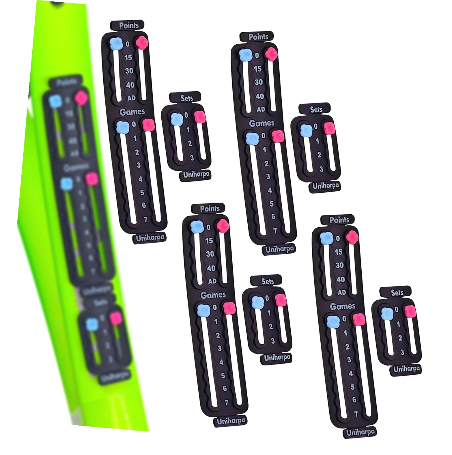 Fuliko Tennis Scorekeeper for Racket, Pack of 4 Tennis Racket Paddle ...