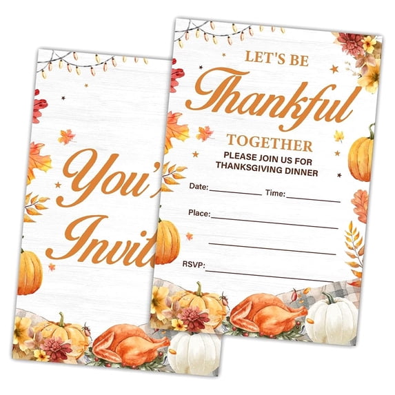1st Birthday Invitations – 25 Little Pumpkin Double-Sided Cards With Envelopes – Fall Thanksgiving Baby Party Supplies
