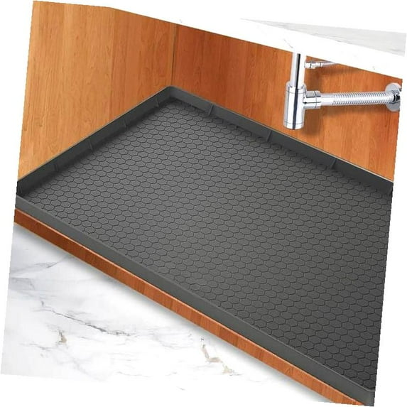 Fuliko Under Kitchen Sink Mat 28" by 19", Under Sink Tray, Under Sink ...