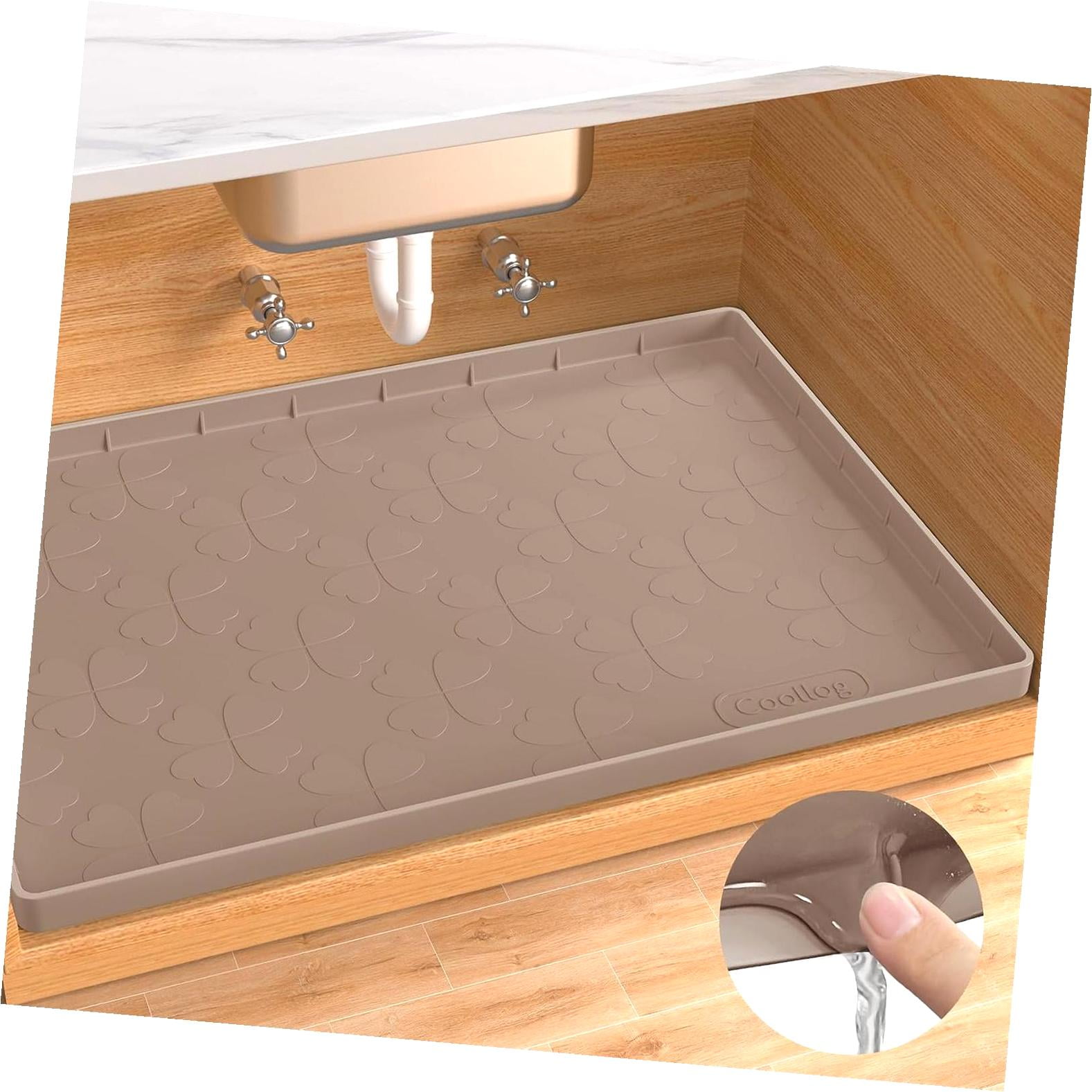 Fuliko Under Sink Mat 28 22 Inch Cabinet Liner for Kitchen and Bathroom ...