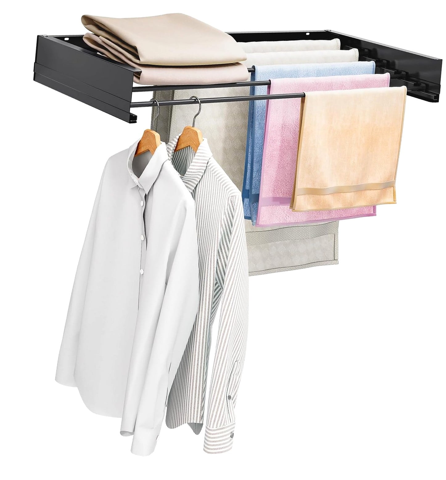 Fuliko Wall Mounted Clothes Drying Rack, Laundry Drying Rack Foldable ...