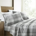 thumbnail image 1 of 100% Cotton Flannel Bed Sheets Set for Full Size Bedding in Plaid Light Gray by Comfort Canopy, 1 of 15