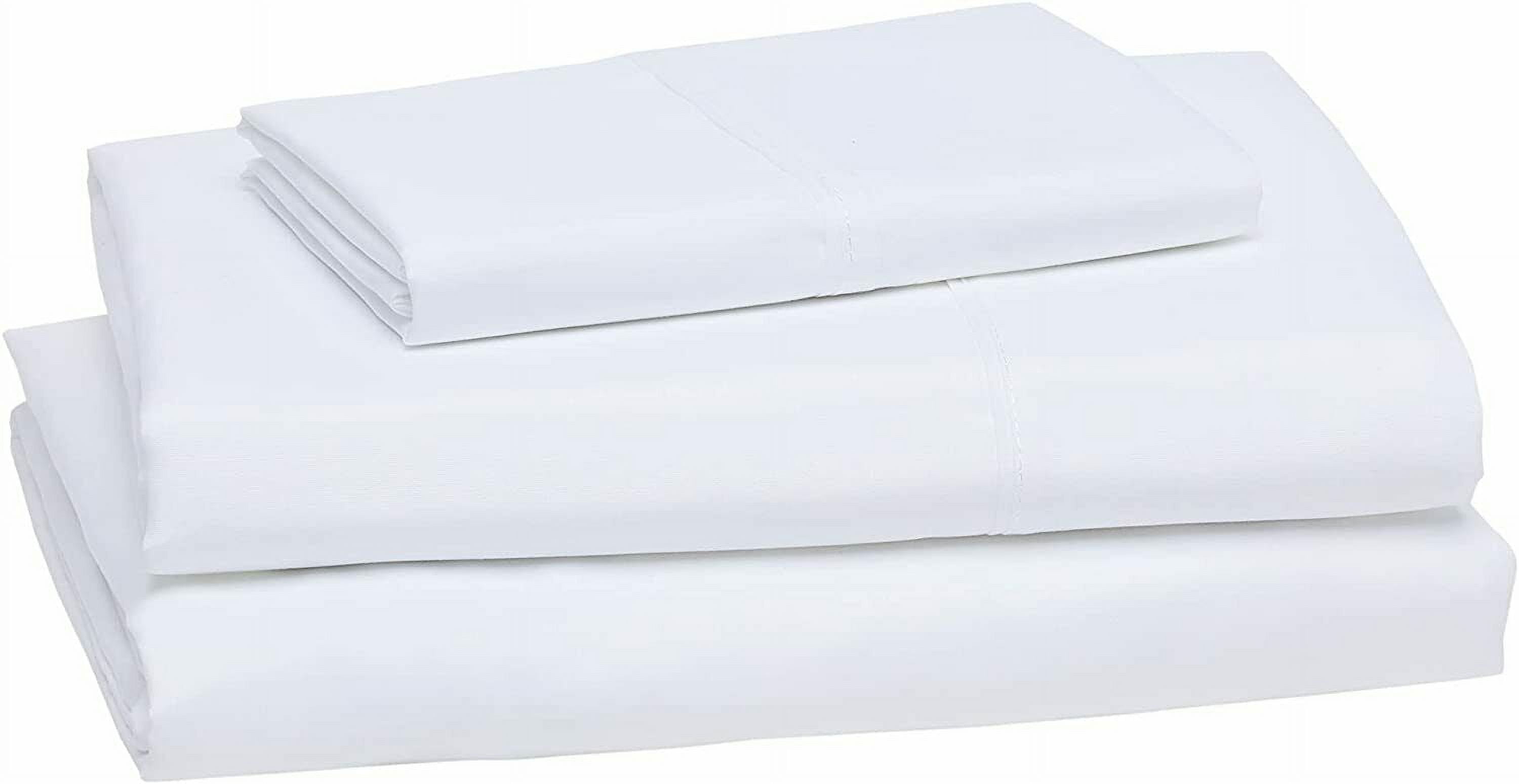 Full 4 piece bed Sheet Set bamboo 100% cotton rayon super soft silky deep pocket For bedroom Hotel Flat Sheet + Fitted Sheet with Deep Pocket + 2 Pillowcase White Color 310