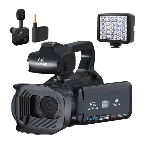 Full 6K UHD 60FPS Vintage Camcorder For Live Streaming Vlog 18X 64MP Video Camera AF Digital Recorder 4" Rotate Screen