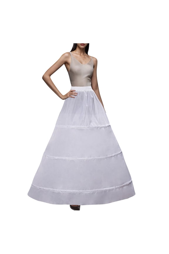 Full A-line 3 Hoop Crinoline Petticoat Underskirt for Women Wedding Dress