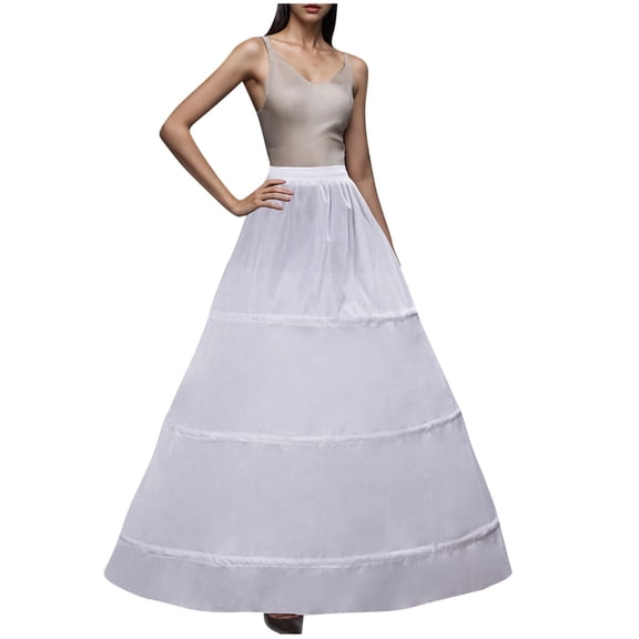 Full A-line 3 Hoop Crinoline Petticoat Underskirt for Women Wedding Dress