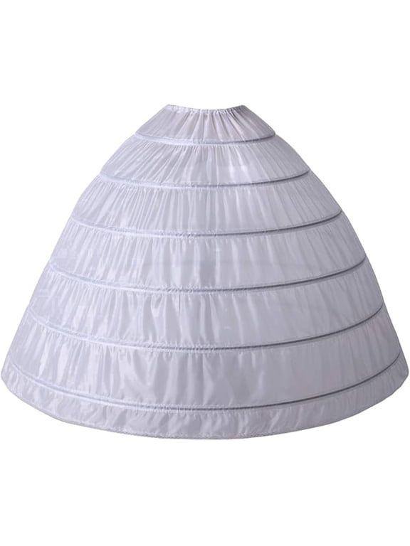 Full A-line 6 Hoop Petticoat for Women Underskirt Slip Crinoline For Bridal Dress