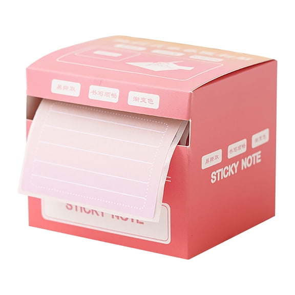 Full Adhesive Notes Roll Tape with Pull Out Dispenser,Sticky Notes for Student Highlight, Office Memo Pads, Reusable Sticky Note Dispenser for Books, Wall, Whiteboard