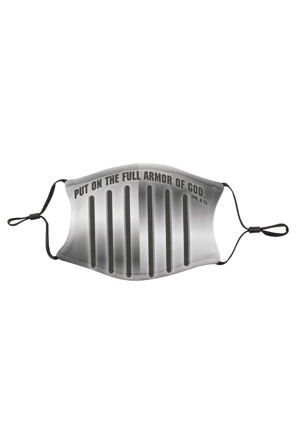 Put On The Full Armor Grey One Size Cloth Fabric Fashion Face Covering Mask