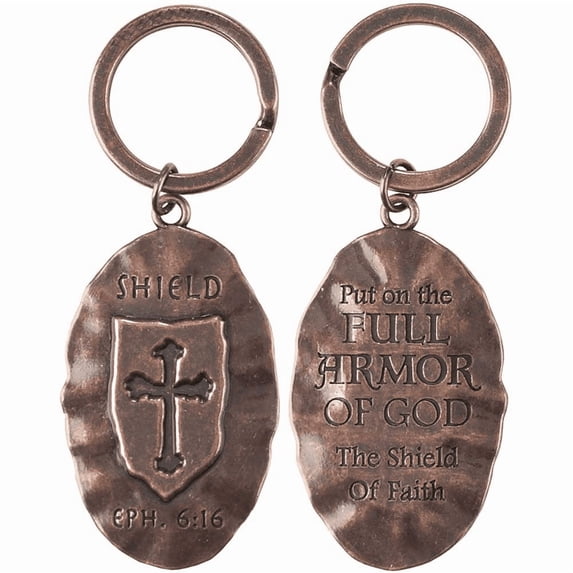 Full Armor of God Ephesians 6:16 Bronze Color Metal Key Chain by Dicksons Gifts