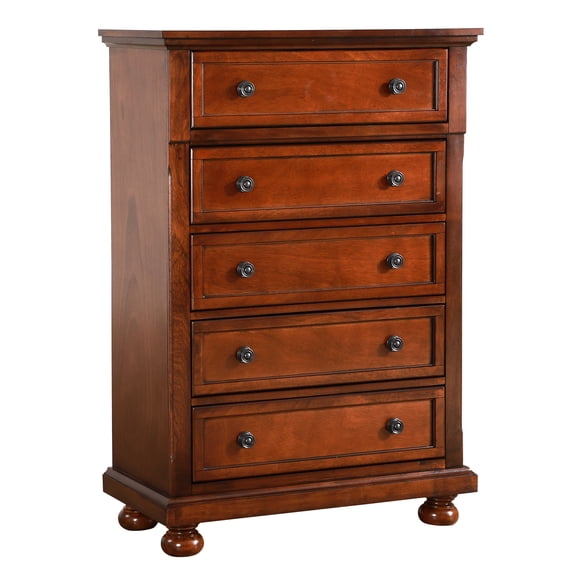 Full Assembly Bedroom Chest In Cherry - Simple Design, Tailed Joinery Brilliant Tone Smooth Drawer Movement, Fully Assembled