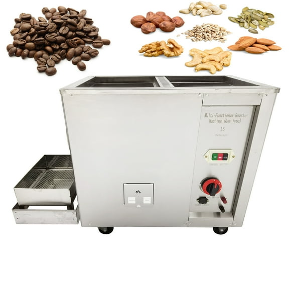 Full-Automatic Gas Type Stainless Steel Coffee Roaster Nuts Bean Roasting Machine Commercial