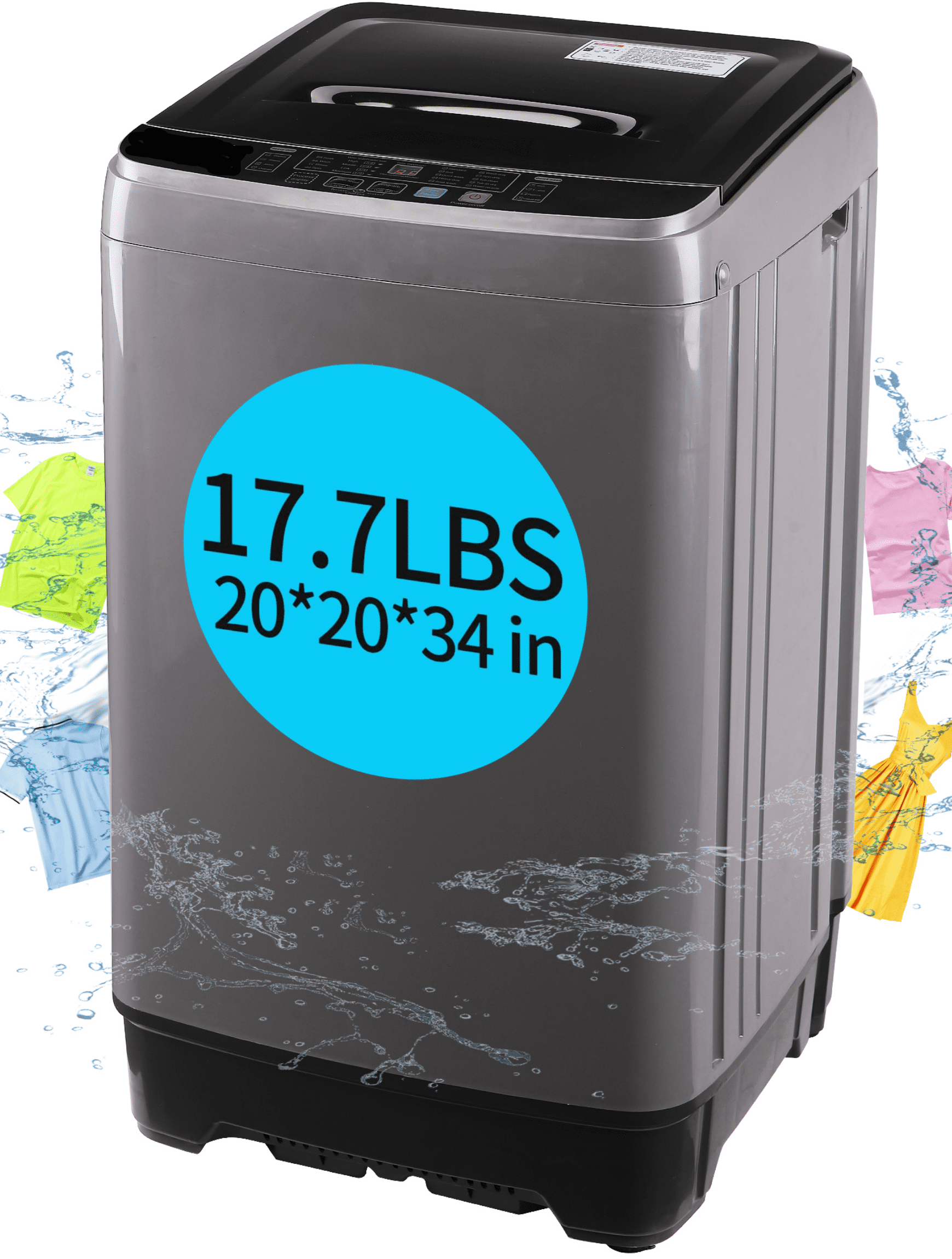 Qhomic 17.8LBS Portable Washer, 2.3 Cu.ft Auto Compact, 10
