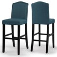 thumbnail image 1 of Full Back Fabric Upholstered Blue Bar Stool with Nailhead Trim, Set of 2, 1 of 8