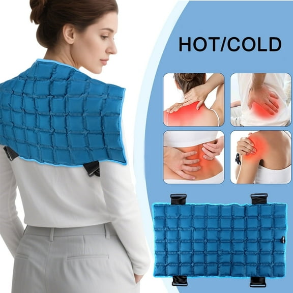 Full Back Ice Pack Wrap, Reusable Cold Compress for Upper and Lower Back, Long-Lasting Flexible Ice Pack for Post-Workout Recovery, 13” x 22”Fast-Freezing Self-Absorbing Ice Wrap Around Entire Knee