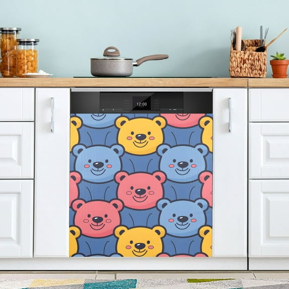 Full Bears Dishwasher Magnetic Covers Magnet Sticker Kitchen Decor Dishwasher Refrigerator Front Door Covers Decorative Magnetic 23" x 26"