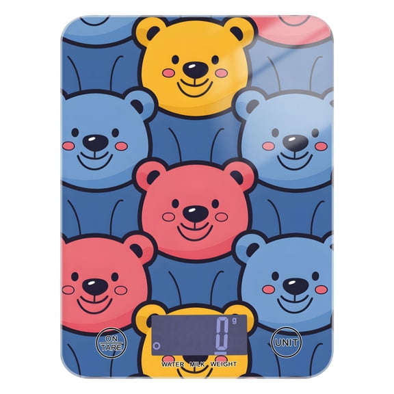 Full Bears Food Scale Digital Kitchen Scale Waterproof Tempered Glass Tare Function 11 lb for Baking Cooking Meal Prep