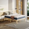 Full Bed with 10Inch Mattress Solid Wood Platform Bed Frame with Gel