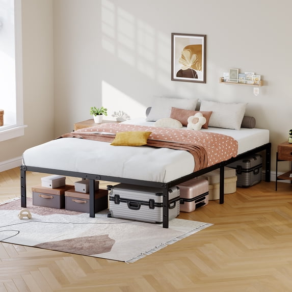 Full Bed Frame, 14 Inch Heavy Duty Metal Platform Bed Frame with 12.3 ...