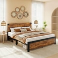thumbnail image 1 of Full Bed Frame with 4 Drawers, Full Size Bed Frame with Storage, Metal Platform Bed Frame Full Size with Wood Headboard, Noise-Free, No Box Spring Needed, Rustic Brown, 1 of 9