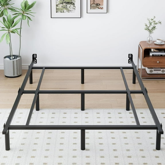Full  Bed Frame, 7 Inch Low  Platform Bed Frames Full Size for Box Spring and Mattress, Easy Assembly, Noise-, Adjustable, Black
