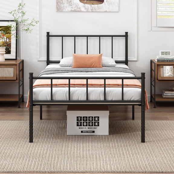 Full Bed Frame-Classic Metal Platform Bed Frame,Mattress Foundation with Steel Slat Support,Under Foundation Storage,No Box Spring Needed, Easy Assembly, Full Size