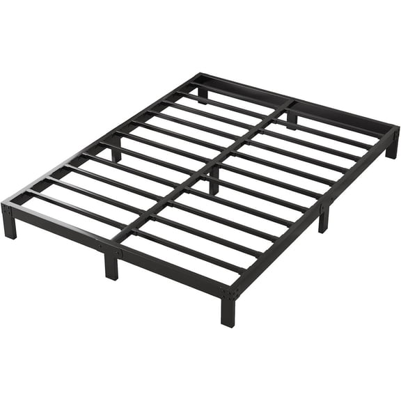 Full Bed Frame Heavy Duty Metal Low Profile Platform with Steel Slat Support, Easy Assembly, Noise-Free
