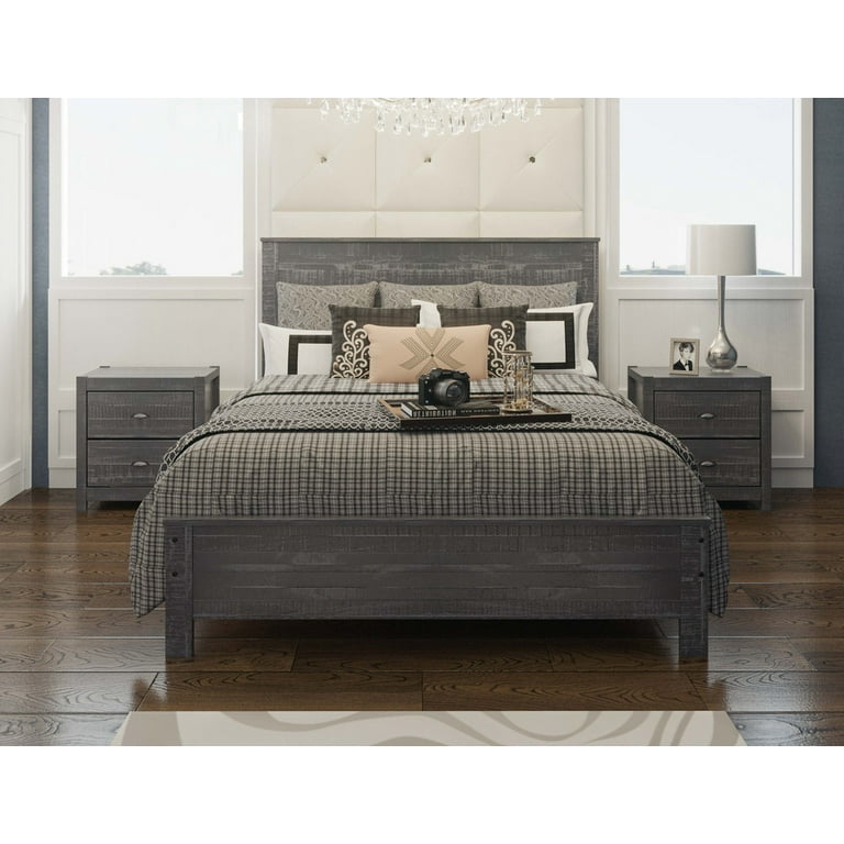 Full Bed Frame Needing Box Spring, Accent Solid Wood