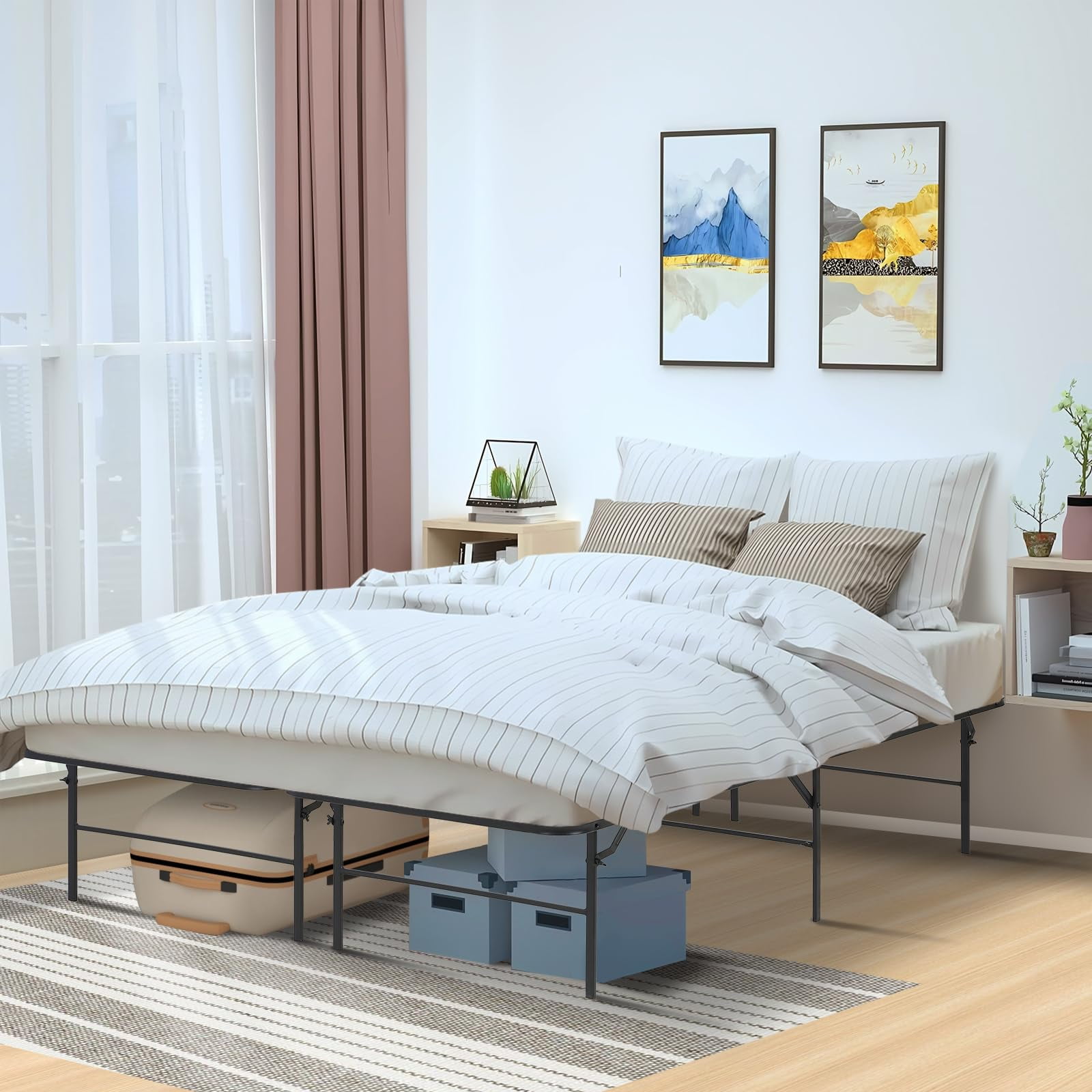 Full Bed Frames Metal Platform Bed Frame Folding Bed Frame with ...