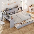 thumbnail image 1 of Mirightone L-Shaped Corner Bookcase MDF Daybeds, Gray, 1 of 9